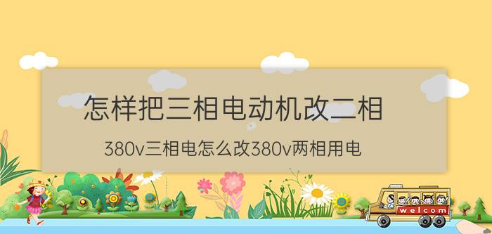 怎样把三相电动机改二相 380v三相电怎么改380v两相用电？